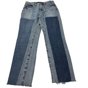 Banana Republic High Rise Jeans Straight Fit Block Tones Denim Patch Size 27 / 4
